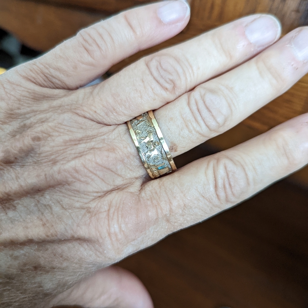 Native American Navajo Vintage Storyteller Ring Size 11 1/2 - Picture 5 of 12